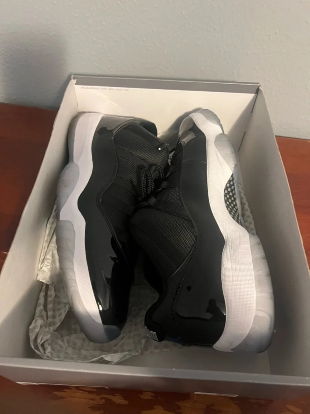 Jordan Men's Black and White Low-Top Retro 11 space jam